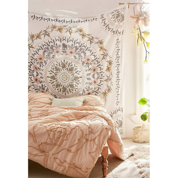 Gold Indian Headboard Wall Hanging Home Decor 79x59 Sketched Floral Medallion Tapestry EENSYWEENSY Indian Ombre Mandala Tapestry 
